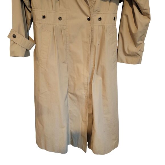 VTG Carol Cohen Trench Coat Women's Longline Drizzle Small Khaki Tan Union Made - Picture 4 of 12